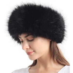 soul young Faux Fur Headband with Elastic for Women's Winter Earwarmer